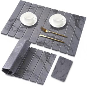 Large Stone Dish Drying Mat for Kitchen Counter, 2PCS Stone Drying Mat for Kitchen Counter